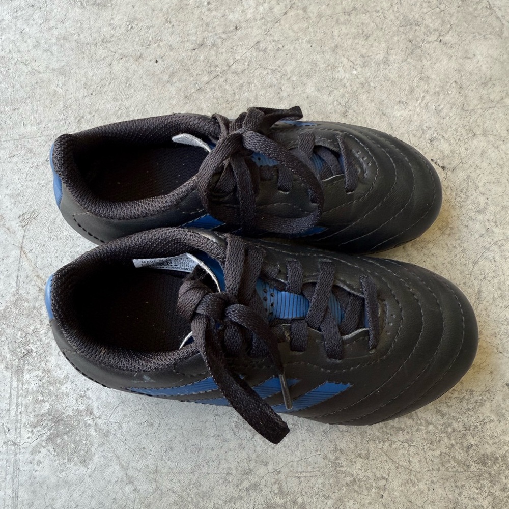Adidas Black and Blue Soccer Cleats Lace-Up